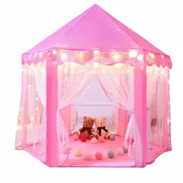 الأطفال المحمولين لعبة Tipi Tent Ball Pool Princess Girl Castle Play House أطفال منزل صغير للطي Playtent Baby Beach Tent 240415