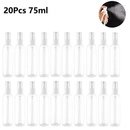 Storage Bottles 20 Pieces 75ml Empty Mist Spray Bottle Transparent Plastic Mini Perfumn Atomizer Refillable Liquid Cosmetic Container For