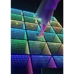 Floor Led Dance Floor Fast Setup Portable 3D Infinity Mirror Stage Lighting Drop Delivery Lights Otg46