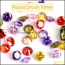 Pedras preciosas 50pcs/lote super flash colorf zircon de zircão pontual shinestones shinestones artificial gemstone decoração de jóias de 10 mm OT2BS