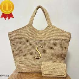 مصمم Raffias Hand-embroidered Straw Icare Bag حقيبة يد كبيرة للحمل للنساء على الشاطئ سفر عطلات الصيف عالي الجودة أكياس تسوق الكتف S
