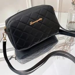 Kafes deri crossbody çanta kadınlar retro katı küçük kapasiteli kare el çantası cep telefonu çanta bayanlar günlük messenger çanta