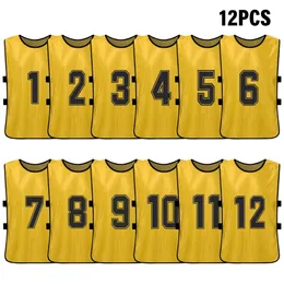 6/12 PCS Kids Football Pinnies Quick Drying Soccer Jerseys Youth Sports Basketball Team Training Numbered Bibs Sports Vest 240407