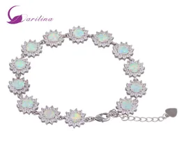 Glam luxuosa misteriosa sobreposição de prata esterlina CZ White Fire Bracelets para meninas adolescentes 22cm 885 polegadas B4612504581