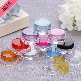 Garrafas de armazenamento 500x3g Plastic Square Cosmetics Creme Jar Jar Jar Jarro Cosmético Colorido 3ml por atacado