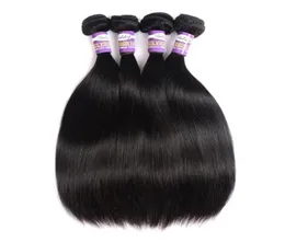 Монгольские шелковистые прямые девственные волосы 3 или 4 пучки 9а натуральные черные прямые