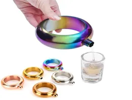 New Portable Bangle Bracelet Hip Flask Round Chic Elegant Wine Bracelet Bangle Mixed Bottle 35 oz Whiskey Vodka Alcohol Drinkware8824675