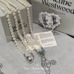 Projektant Lin Zhou's Saturn Naszyjniki perłowe z koralikami luksusowy luksusowy marka projektant wisiorki naszyjniki srebrne łańcuchy vintage modny styl desigenr