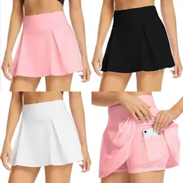 Yoga Pleated Skirt Knee Above Length Pocket Shorts Inside Tennis Biker Golf Badminton Beach Running Fitness Sports Skirt Gym Clothes Hot Sale