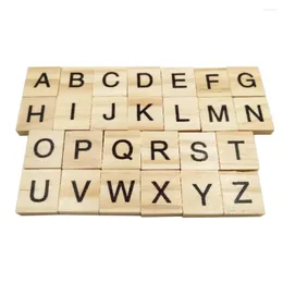 Decorative Figurines 26pcs/set Word Educational DIY Wooden Letter Tile Wall Decor Wedding Birthday For Crafts Party Complete Alphabet