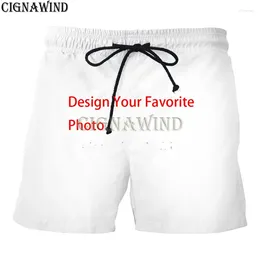 Shorts maschile Cignawind Design personalizzato Mens Beach Board 3D Stampato Casual Summer Trunks