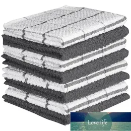 Quality Cotton Dish Towel Soft Super Absorbent Wiping Rags Lattice Designed Bathroom Kitchen Tea Bar Towels Home Glass Hand Cleaning Cloth