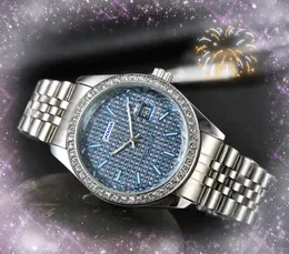 ثلاثة Stiches Fashion Mens Womens Usisex Watches Auto Date Business Clask Clask Japan Quartz Movement Full Diamonds Fectly Ring Sady Starry Watch