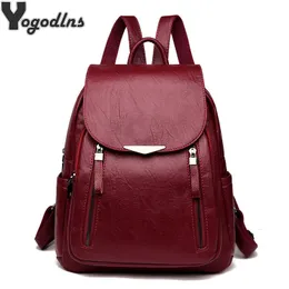 Womens Backpack Travel Large Backpack PU Leather Handbag Schoolbag For Girls Womens bag Female Shoulder Back mochila 240409