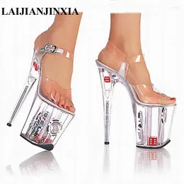 Обувь обувь Laijianjinxia Star Performance Shoes/Buckle Strap Classics Women's Sandals 20 см/ультра -высокие каблуки модные хрусталь