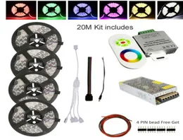 5050 60LEDSM RGB Lampa LED pasek wodoodporny IP65 15m 20m 10m 5m 5m dla szafki pokazu oświetlenia dekoracyjnego pasma RF zdalny CO4737015