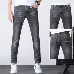 Herren zerrissene Hosen Herren Jeans Designer Jeanfashion Spring Mens Slim Elastic Jeans Biene Stickerei Business Denim Pants Classic Style Style