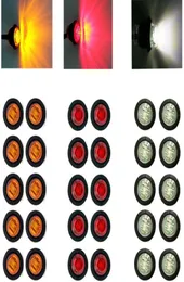 30pcs Redyellowhite 12V 34quot Round LED Truck Truck Truck Side Marker Light Light8350631