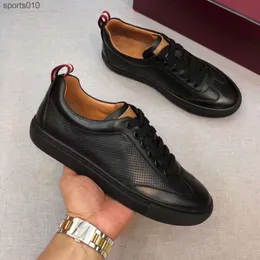 Ballys Classic Herren Schuhe Luxus echtes Leder lässig Sportschuhe vielseitige kleine weiße Schuhe