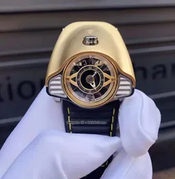 Azimuth Gran Turismo orologi il tema delle corse automobilistiche in oro giallo Miyota da uomo automatico orologio nera cinghia di pelle di pelle Gents Owatche1283527