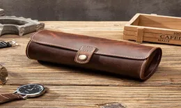 Wachboxen Koffer Reisekoffer Roll Organizer Vine Exquisite runde Form Leder -Aufbewahrung Tasche einzigartige Geschenke für Vater Ehemann Liebhaber2070179