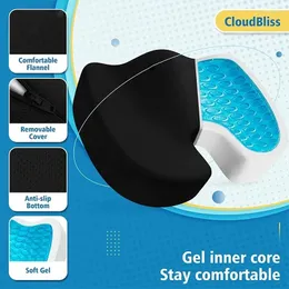 Pillow Gel Memory Foam Sation U Seat U Coccyx Travel Cadeira de escritório de carro travesseiros respiráveis Pad Alíndre têxtil caseira