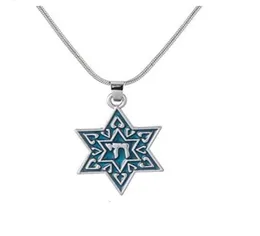 Простой дизайн Натурадийный гравированные специальные символы еврейская звезда Дэвида Чай Жизнь подвеска Иудейское ожерелье Каддалы Религиозное J9935177