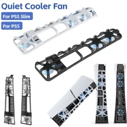 Almofadas para PS5/PS5 Slim Refrigeing Fan Game Console Air Cooler Controle de temperatura inteligente 3 Estação de ventiladores para Sony PlayStation 5 Acessórios