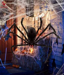 Supplies de festas decoração de Halloween Big Spider Black Haunted House Prop Indoor Outdoor Giant 3 Tamanho 30cm50cm70cm8321360