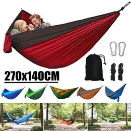 Hammock de acampamento ao ar livre portátil portátil com cor de nylon correspondente ao tecido de pára -quedas de alta resistência 240411