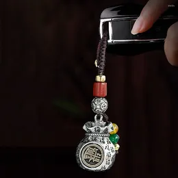 Keychains 1pc Vintage Cupronickel Ligante Chave da carteira Chain Chain Chain Men's Fortune Ring Ring Frevores de festas de joalheria da Lucky Jewels