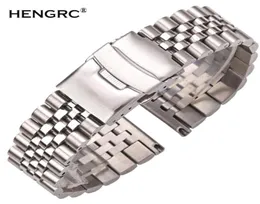 Cingcio bracciale in acciaio inossidabile 20 mm 22mm 24mm da donna uomo Silver Solid Metal Watch Cinp Accessori T1906205295428