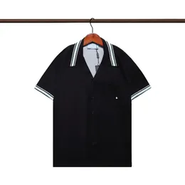Мужские повседневные рубашки роскошные дизайнерские дизайнерские модные геометрические принципы для боулинга рубашка Hawaii Men Slim Fit с коротким рукавом