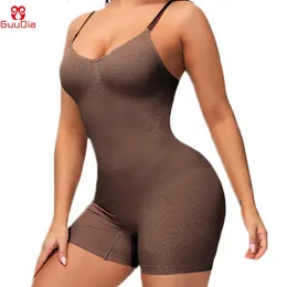 Guudia öppen crotch bodysuit shapewear jumpsuit body shaper compress mage kontroll shapers spandex elastic form sömlös smidig 240407