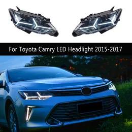 Przednia lampa do Toyota Camry LED Zespół reflektorów 15-17 Daytime Runging Light Streamer Wskaźnik skrętu Wskaźniki Sygnał Sygnał Auto Części