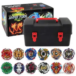 4d Beyblades Beyblade Burst Gyro Conjunto de jogos Toy Tork Size Small Combat Toolbox Boys and Girls Birthday Gift Box