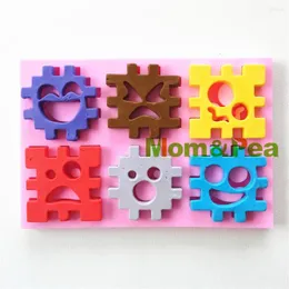 Formy do pieczenia MOMPEA 0783 Puzzle twarze w kształcie silikonowej formy dekoracji kremówek 3D żywność 3D