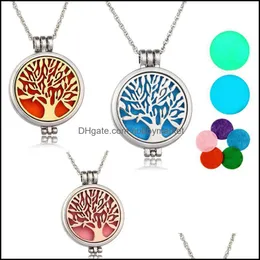 Pendant Necklaces Locket Necklace Aromatherapy With Felt Pads Stainless Steel Jewelry Pattern Tree Of Life Pendant Oils Essential Diff Otlro