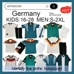 Tyskland Retro Man and Kids Soccer Jersey Home Away Klinsmann Matthias Football Shirts Kalkbrenner Littbarski Ballack 82 88 92 94 96 98 02 2004 2010 14 88 98 94 HOTSOCCER