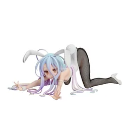 Nessun gioco No Life Shiro Rabbit Girl Figure Anime Figure Bunny Girl 12Cm PVC Action Figure Modello Toys Sexy Girl Collection Bambo