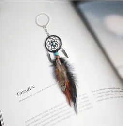 Mini Dreamcatcher Keychain Car Hanging Handmade Vintage Enchanted Forest Dream Catcher Net With Feather Decoration Ornament3685273