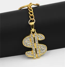 Uodesign Hip Hop Gold Crystal Dollar Dólar Pingente de Pingente de Chaves de Luxúria Jóias de Jóias Acessórias de Jóias