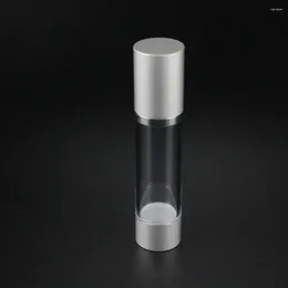 Bottiglie di stoccaggio 100pcs in alluminio trasparente da 50 ml bottiglia di pompa cosmetica in alluminio imballaggio airless
