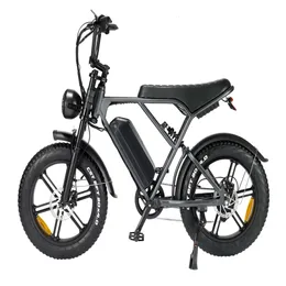 EU US Warehouse 1000W 레트로 흙 지방 타이어 E- 자전거 V8 H9 2.0 장거리 20*4.0 "오프로드 전기 자전거 500W Fatbike 50km/h
