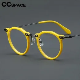 57028 vintage asetat optik gösteri çerçeveleri kadınlar moda yuvarlak metal gözlük çerçevesi erkekler trend şeffaf gözlük 240411