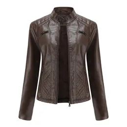 Womens Slim Fit Leather Ladies Leather Jacket With Stand Womens Slim Fit Leather Ladies Leather Jacket With Stand