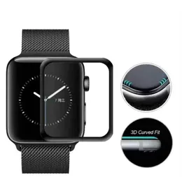 3D Full Lim Full Covered Tempered Glass 9H Protective Cover för Apple Watch Series1 2 3 4 5 Filmskärmskydd för IWATCH GLAS1756450