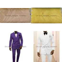 Men's Blazers White Men Wedding Tuxedos Shawl Lapel Groom Suits Blazer 2 Piece Dobby Prom Party Dinner Jacket Attire Custom Made(jacket+pants+bow) L230914 L30914