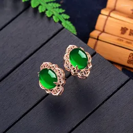 Brincos de garanhão sólido 14k cor de ouro verde esmeralda Brincho para mulheres Finesilver 925 Jóias Bizuteria Novo Topázio Africano Girl