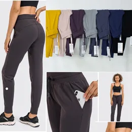 Yoga kıyafeti lu-780 giymek dstring elastik yüksek belli jogging pantolon kadın spor fitness gündelik damla teslimat dış mekan malzemeleri dhhfy
